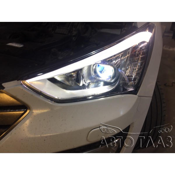 ЗАМЕНА ШТАТНЫХ ЛИНЗ HYUNDAI SANTA FE 2015-2016г. ЗАМЕНА ШТАТНЫХ ЛИНЗ HYUNDAI SANTA FE 2015-2016г.