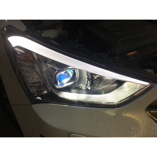 ЗАМЕНА ШТАТНЫХ ЛИНЗ HYUNDAI SANTA FE 2015-2016г. ЗАМЕНА ШТАТНЫХ ЛИНЗ HYUNDAI SANTA FE 2015-2016г.